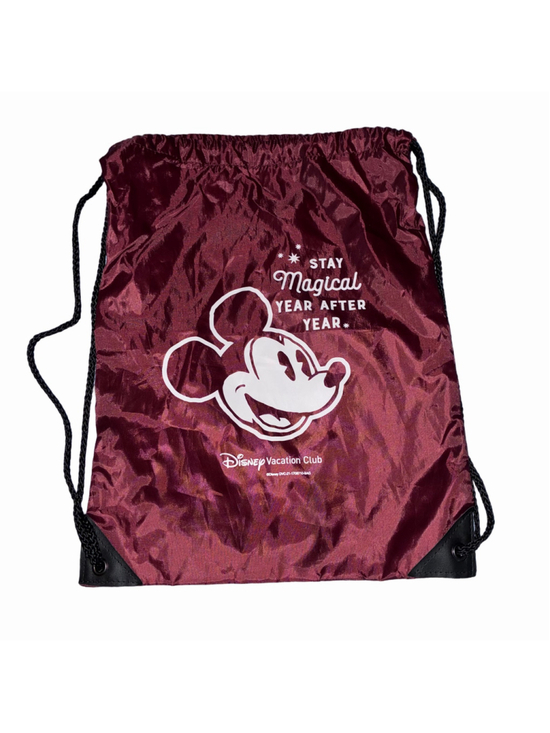 Disney Vacation Club Handbags - Disney Vacation Club Mickey Mouse Drawstring Backpack Burgundy White